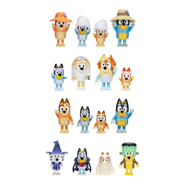 Bluey 4 darabos figurakészlet, többféle