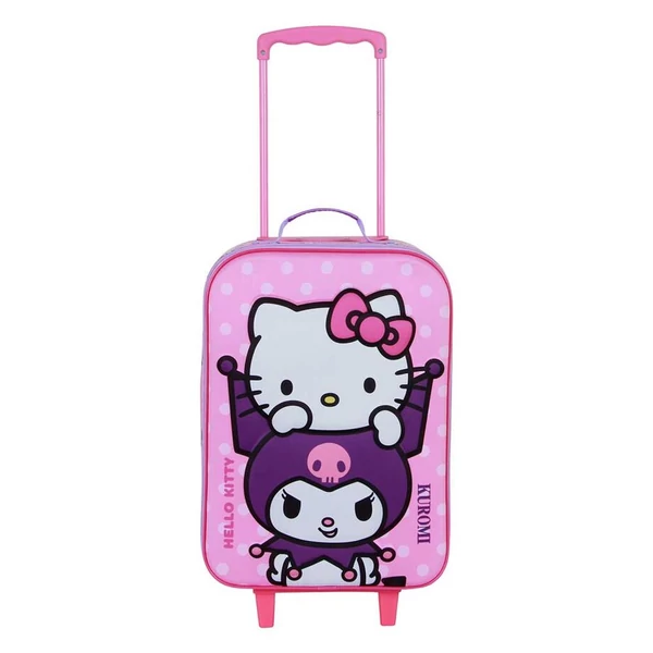 Hello Kitty Játékos 3D gurulós bőrönd 52cm
