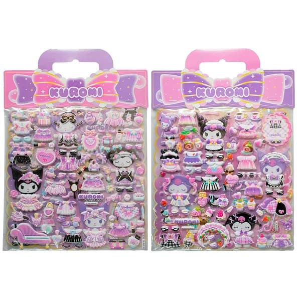 Hello Kitty Kuromi dombornyomott matricák