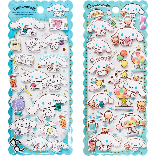 Hello Kitty Cinnamoroll dombornyomott matricák