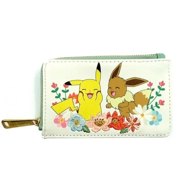 Loungefly Pikachu és Eevee virágos kártyatartó