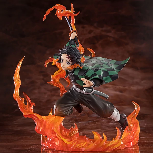 Demon Slayer Kimetsu no Yaiba Tanjiro Kamado Rengoku kardmarkolattal figura 19,5cm
