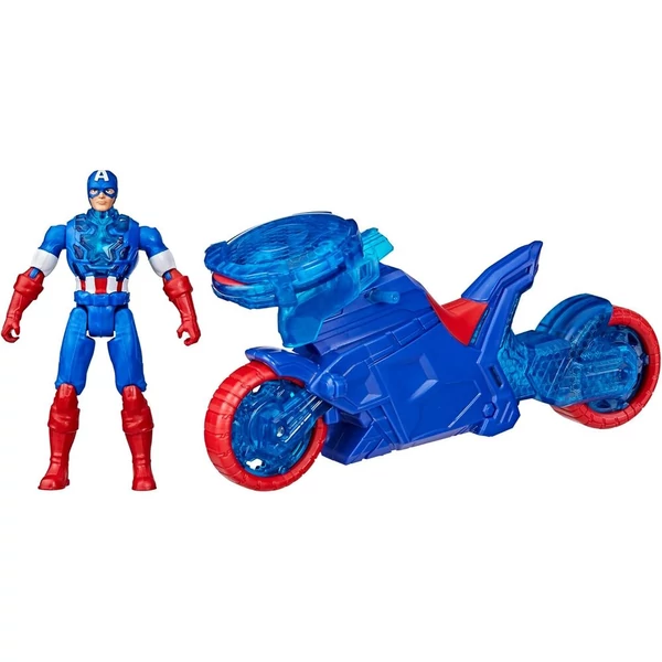 Marvel Bosszúállók motorkerékpár pajzskilövővel + Amerika Kapitány figura