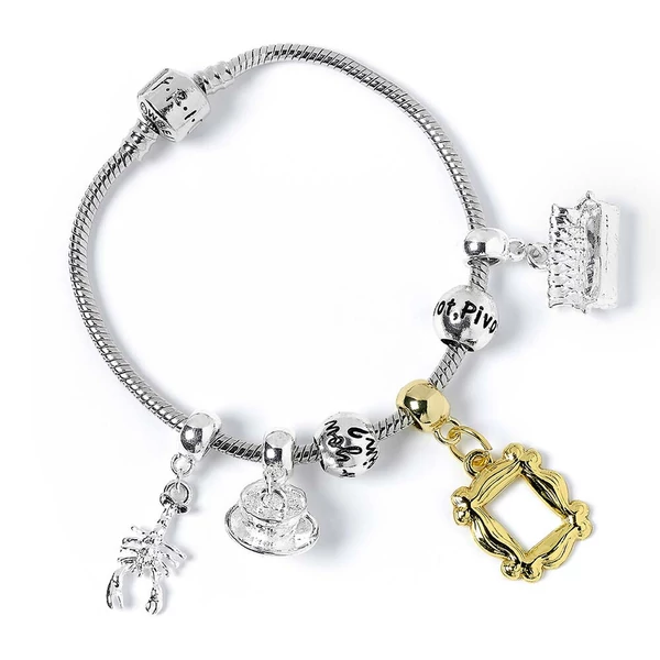 Friends ezüstözött charm karkötő