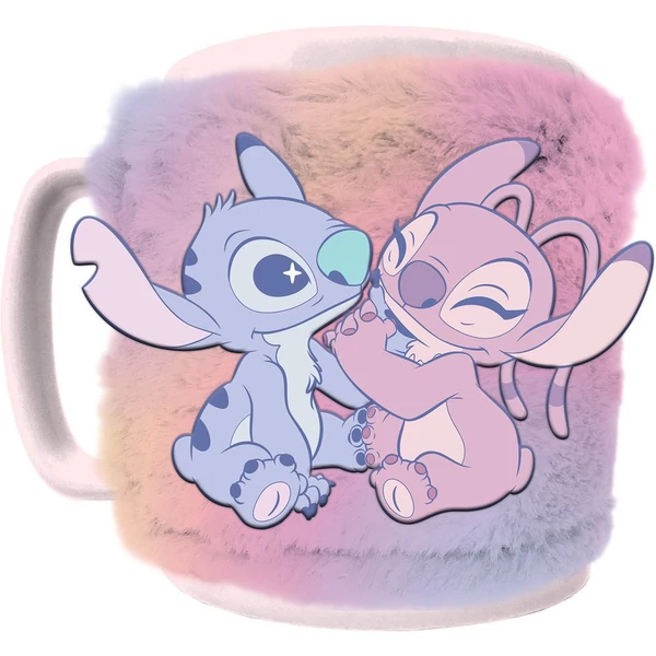 Disney Angel és Stitch bögre plüss huzattal 440 ml