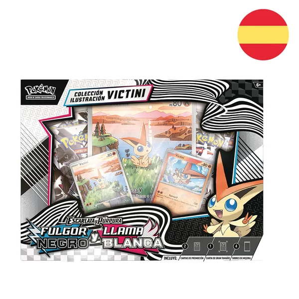 Spanyol Pokémon Black Fulgor and White Flame Victini Blister kártya készlet