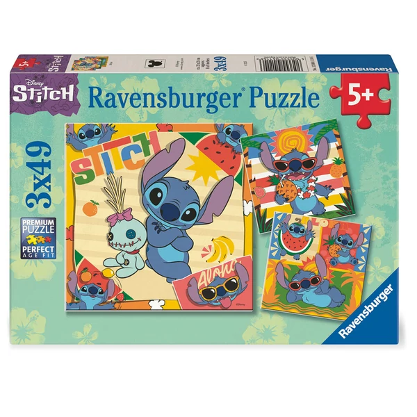 Disney Stitch puzzle, 3x39 db-os
