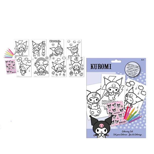 Hello Kitty Kuromi színező készlet matricákkal