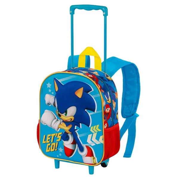 Sonic a sündisznó 'Go' 3D gurulós hátizsák 39cm