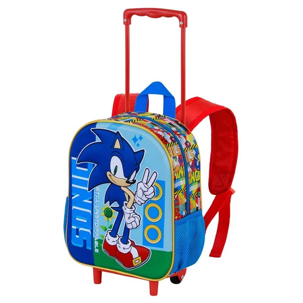 Sonic a sündisznó 3D gurulós hátizsák 34cm