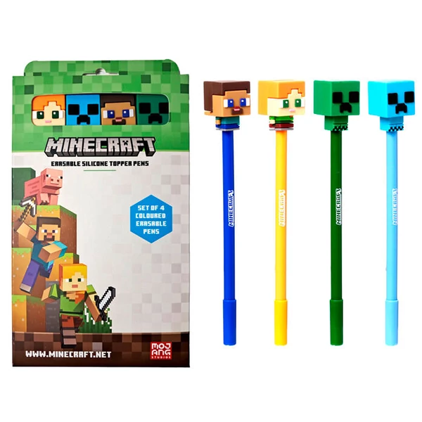 Minecraft 4 darabos színes törölhető toll készlet