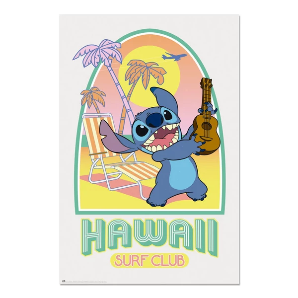 Disney Stitch Hawaii Club Surf poszter