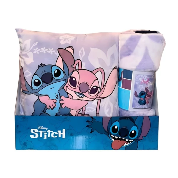 Disney Stitch és Angel polár takaró + párna szett
