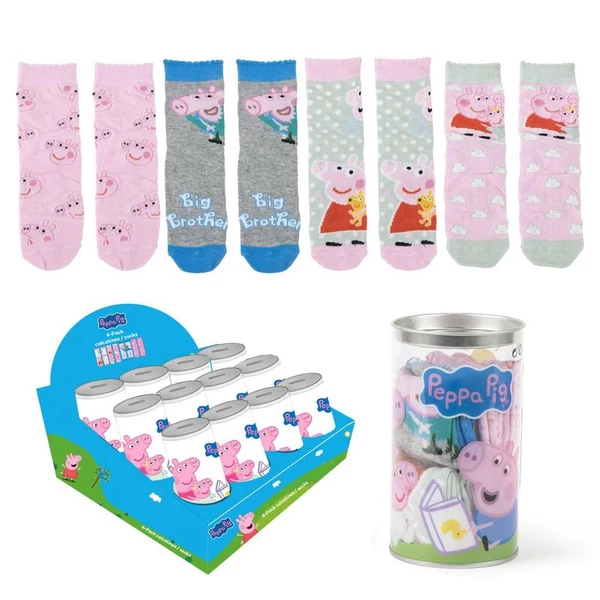Peppa malac persely 4 pár zoknival