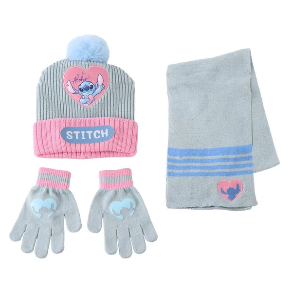 Disney Stitch téli szett - csősál, sapka és kesztyű