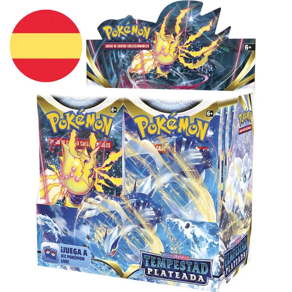 Spanyol Pokémon Kard és Pajzs Ezüst Vihar gyűjthető kártyajáték csomag
