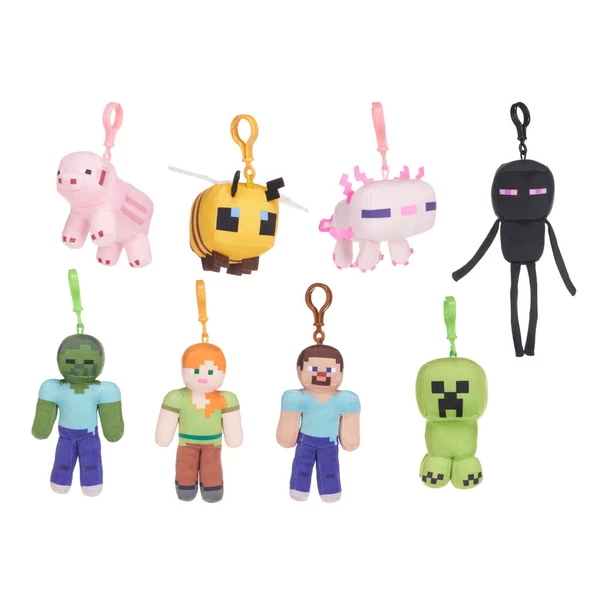 Minecraft vegyes plüss kulcstartó 12cm