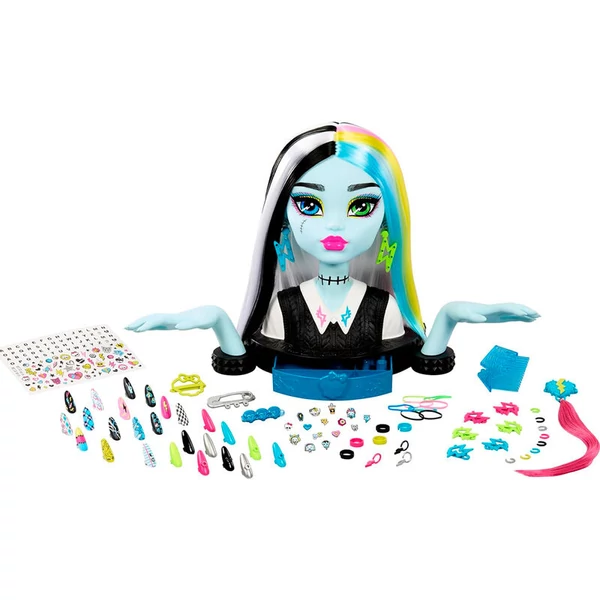 Monster High Frankie Stein frizura készítő babafej