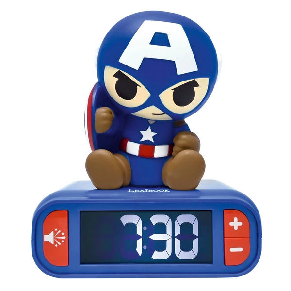 Marvel Bosszúállók Amerika Kapitány 3D éjszakai fény és ébresztőóra