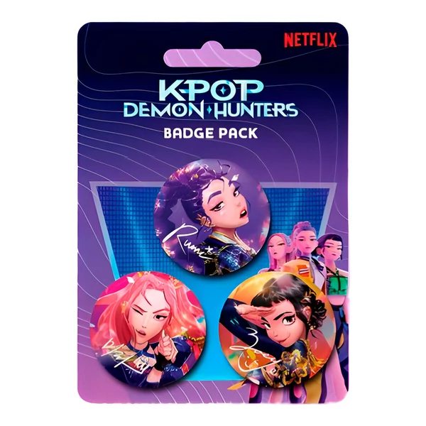 KPop Demon Hunters 3 darabos kitűző készlet