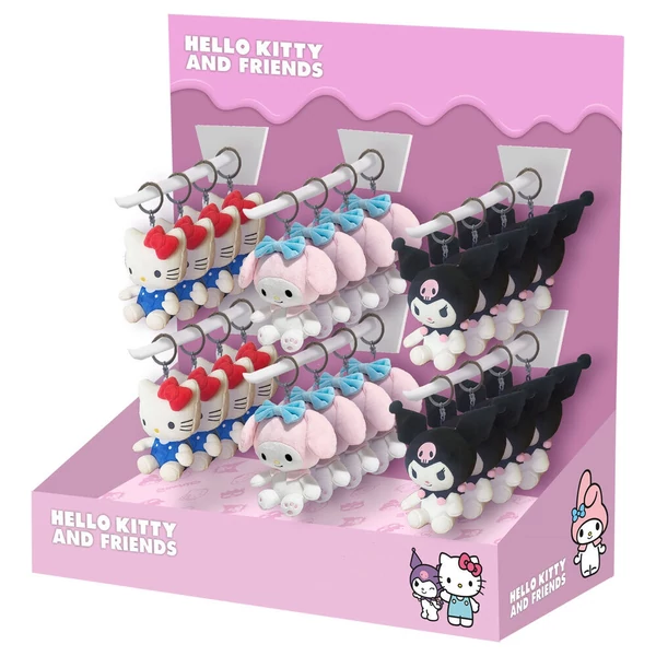 Hello Kitty and Friends vegyes plüss kulcstartó, 15 cm