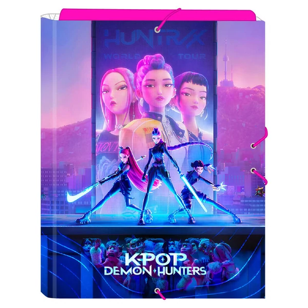 Demon Hunters Kpop 3 füles gumis mappa (A4)