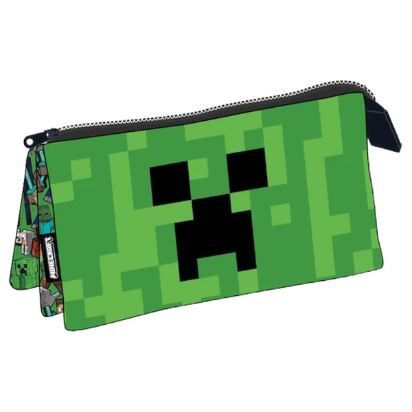 Minecraft Karakterek háromrekeszes tolltartó lapos