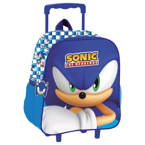 Sonic, a sündisznó 3D gurulós hátizsák, 32 cm