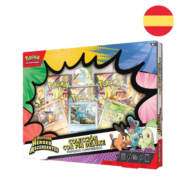 Spanyol nyelvű Pokemon Ascenden Heroes Pin Deluxe Blister kártyajáték