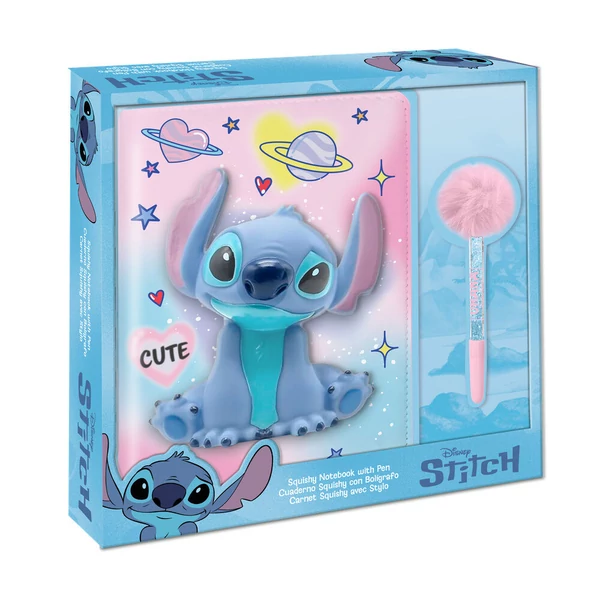 Disney Stitch puha jegyzetfüzet + pompom toll