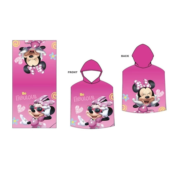 Disney Minnie mikroszálas poncsó törölköző
