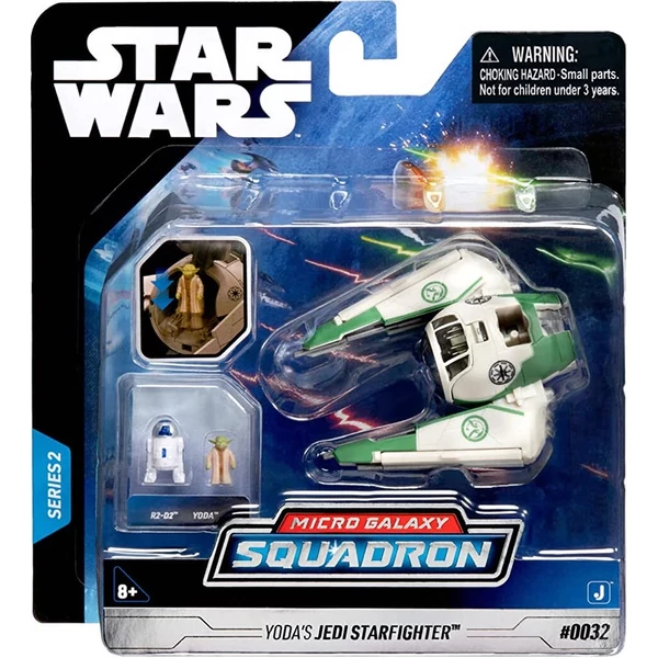 Star Wars Micro Galaxy Squadron 8cm - Yoda Jedi Csillagvadásza Yodával és R2-D2-vel