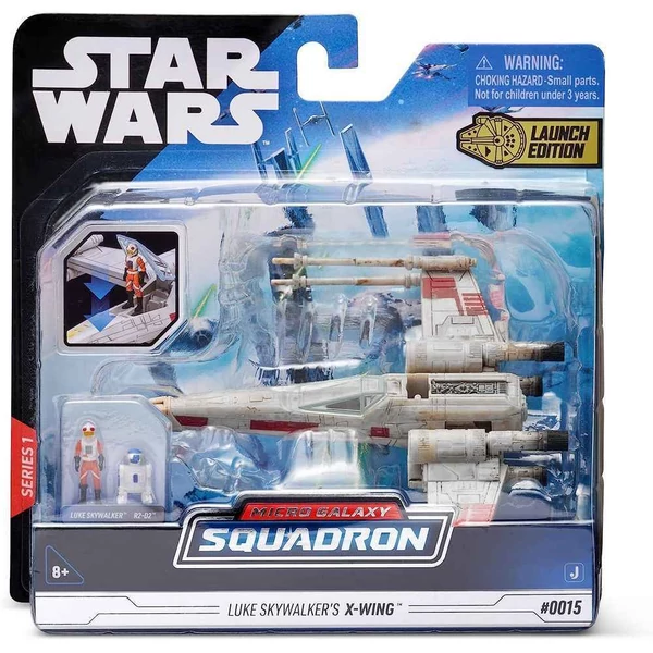Star Wars Micro Galaxy Squadron 13cm - Vörös Ötös X-Wing Luke Skywalkerrel és R2-D2-vel