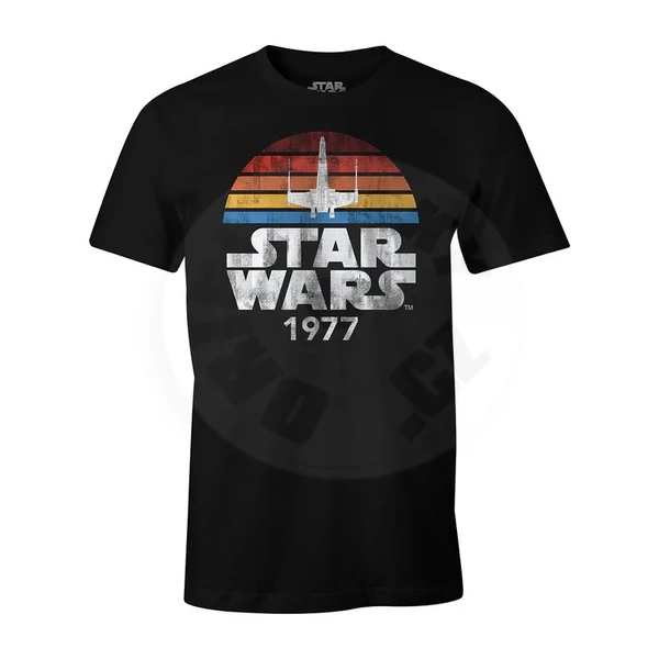 Cotton Division Star Wars Logó Póló (Fekete, XXL)