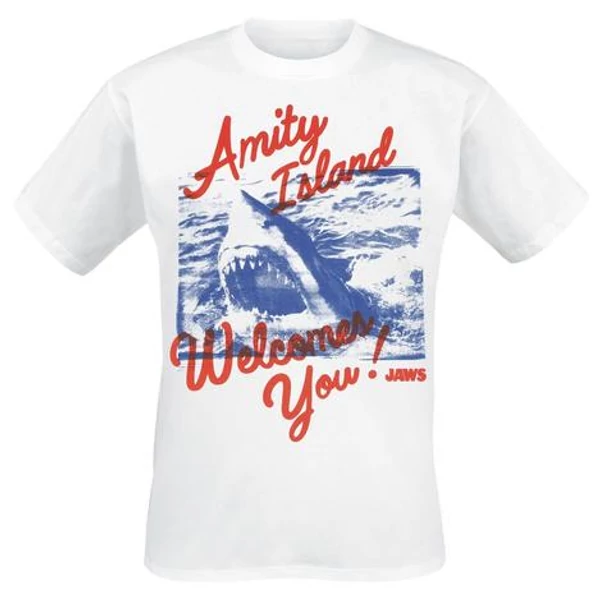 Cotton Division Jaws Amity Island Póló (Fehér, M)