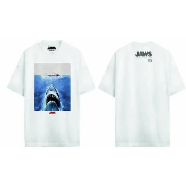Cotton Division Jaws Úszó Lány Póló (Fehér, XL)