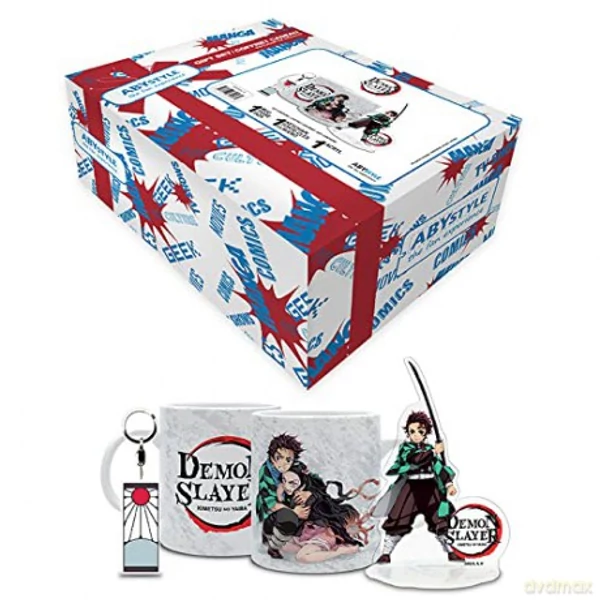 Demon Slayer Ajándék Szett - Akril Figura, Bögre & Kulcstartó