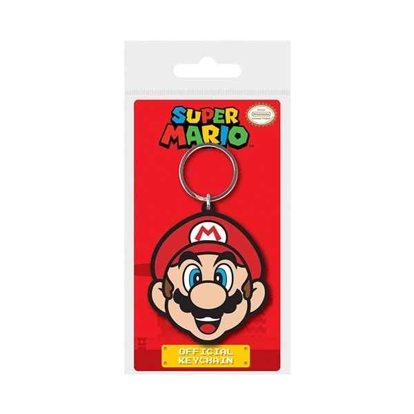 Pyramid Super Mario Gumi Kulcstartó - Mario Fej